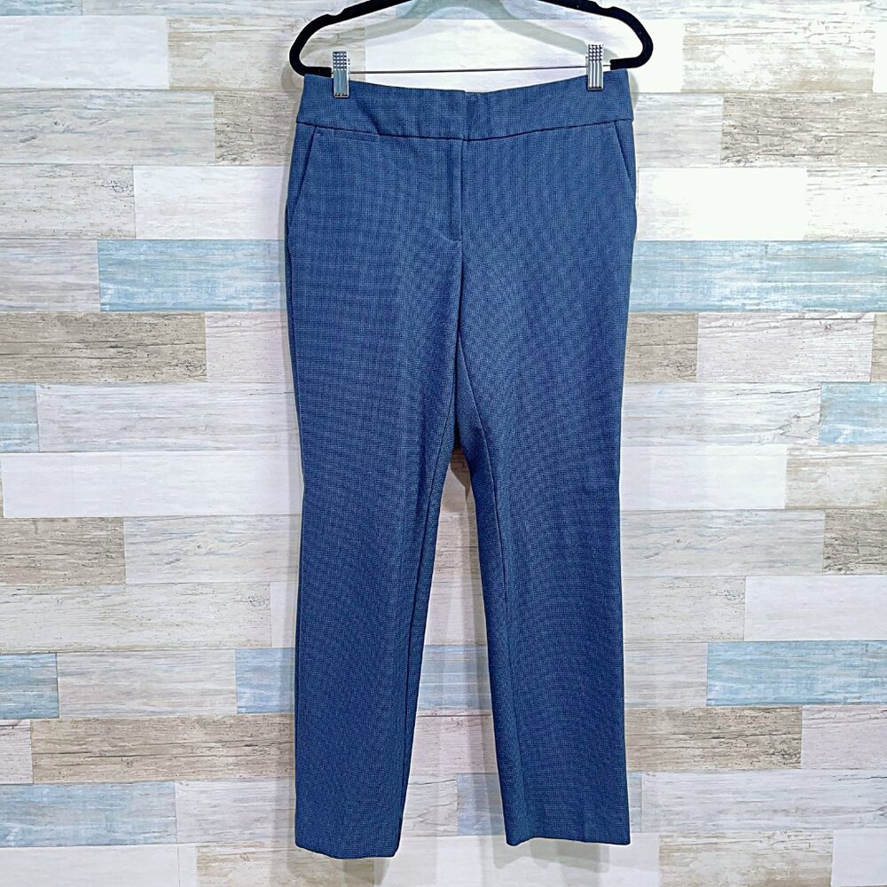 LOFT Birdseye Modern Skinny Ankle Pants Blue Womens 2